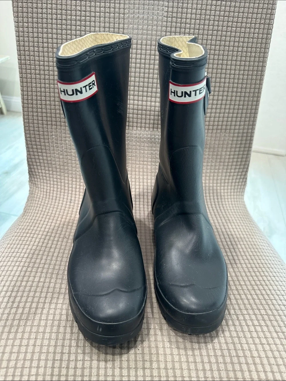 Hunter navy Mid-Calf Rubber Rain Boots